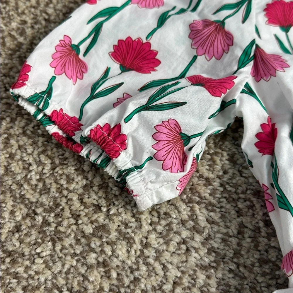 J Crew Crewcuts Pink and Green Floral Kids Dress